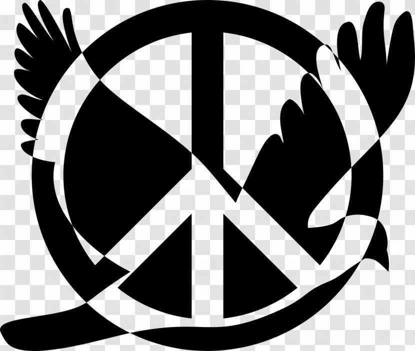 Peace And Love - Sign - Blackandwhite Emblem Transparent PNG