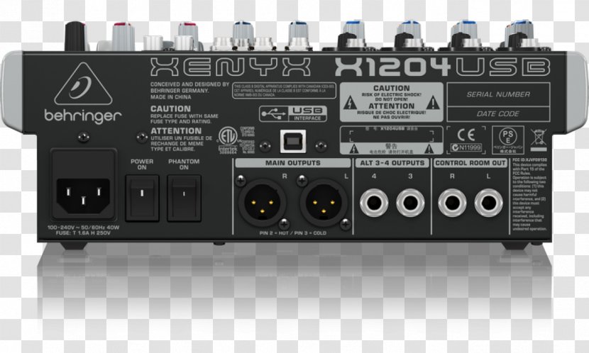 Microphone Behringer Xenyx X1204USB Audio Mixers Mixer - Heart Transparent PNG