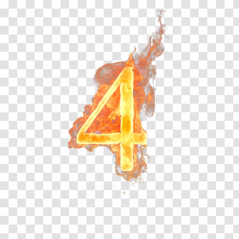 Numerical Digit Number Fire - Wordart - 4 Transparent PNG