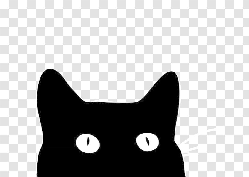 Black Cat Domestic Short-haired Whiskers Kitten - Art Transparent PNG