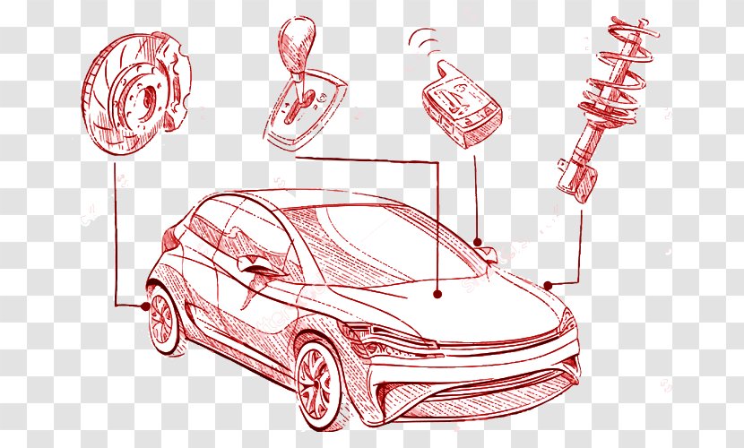 Car Drawing Automotive Design Automobile Repair Shop - Compact Transparent PNG