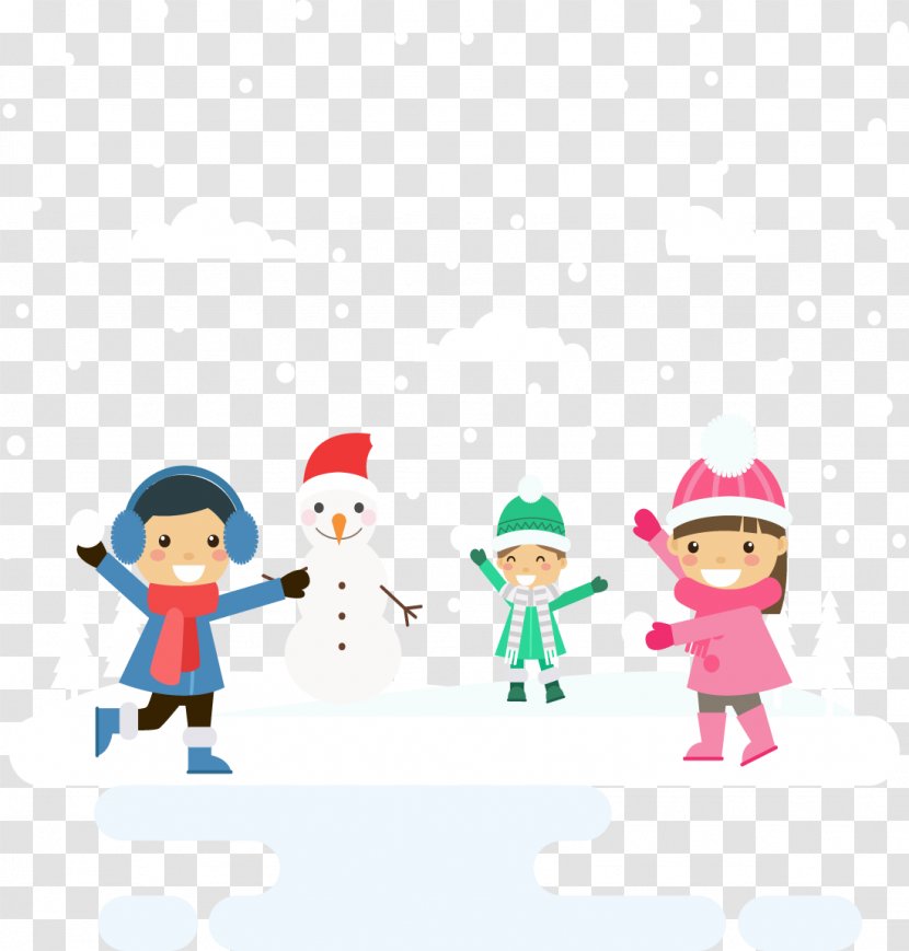 Snowman Winter - Material - Snow And Children Transparent PNG