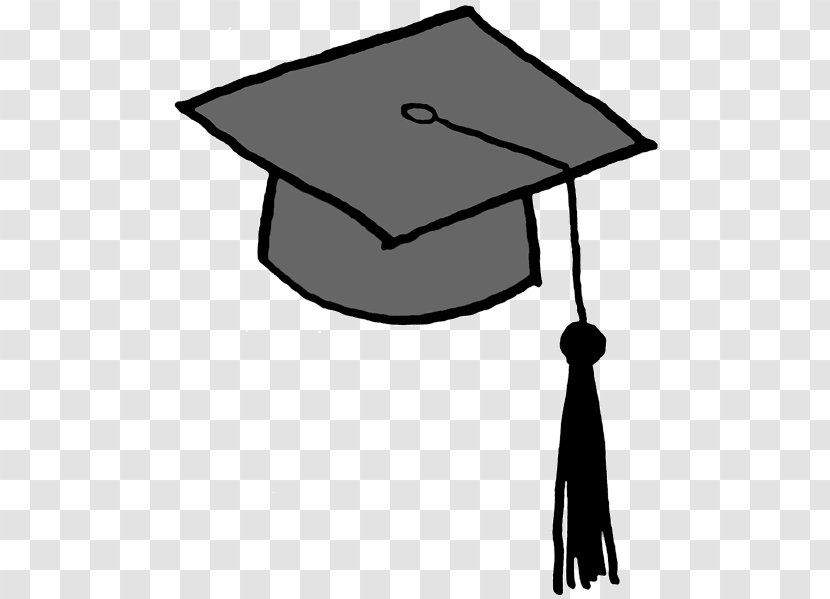 Graduation Ceremony Square Academic Cap Clip Art - Black And White Transparent PNG