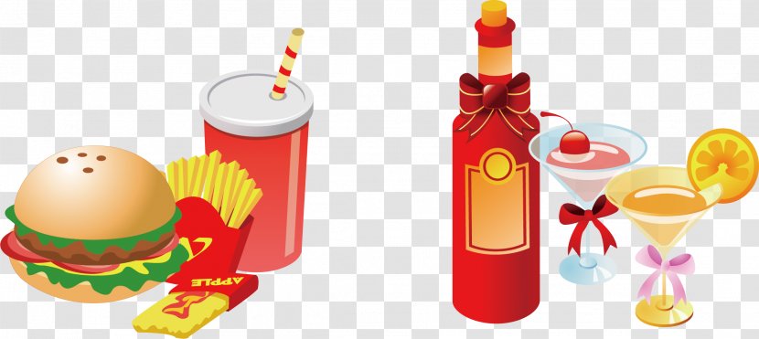 Cocktail Fast Food Hamburger French Fries Junk - Send A Friend Live Gift Transparent PNG