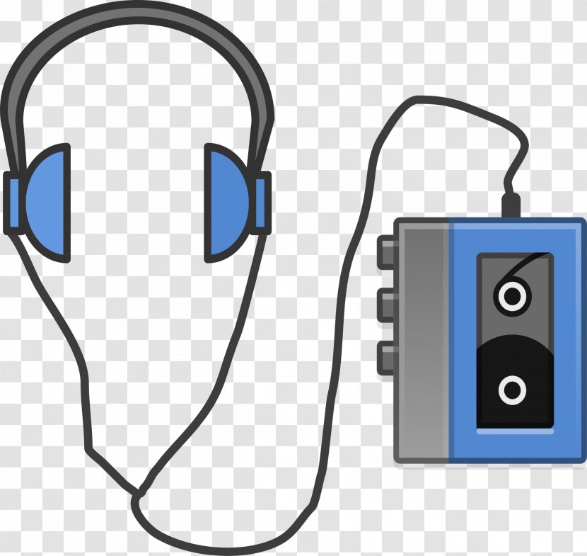 Compact Cassette Deck Headphones Clip Art - Magnetic Tape - Audio Transparent PNG