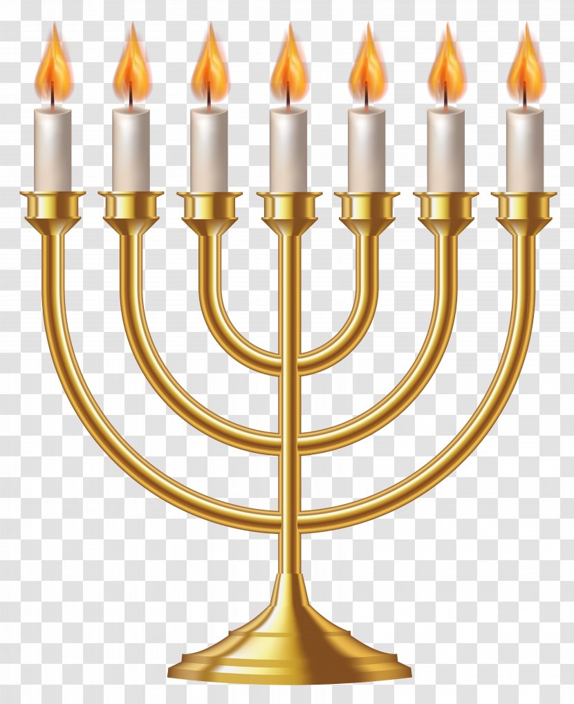 Candlestick Menorah Clip Art - Brass - Candle Transparent PNG