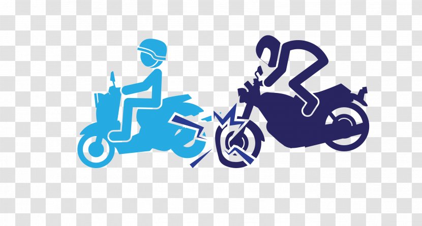 Traffic Collision Motorcycle Accident Clip Art - Vector Blue Black Material Transparent PNG
