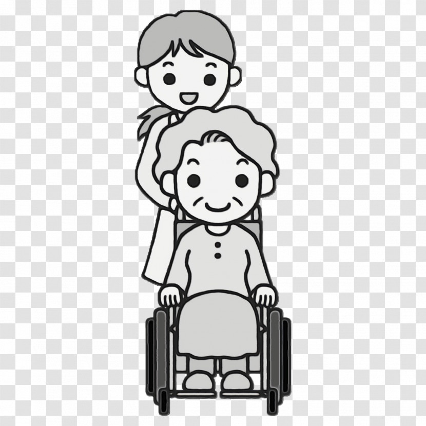 Old Age Health Care Wheelchair Caregiver Aged Care Transparent PNG