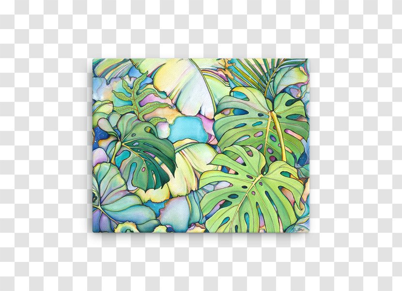 Hawaiian Art Watercolor Painting - Hand Painted Banana Leaves Transparent PNG