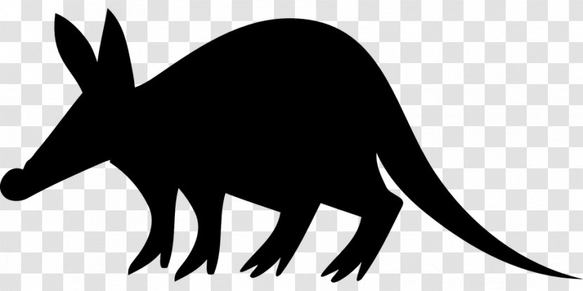 Aardvark Silhouette Drawing Clip Art - Black And White Transparent PNG