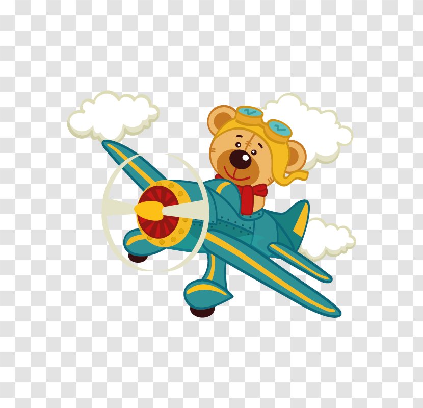 Airplane Bear 0506147919 Stock Photography - Frame - Cute Cartoon Transparent PNG