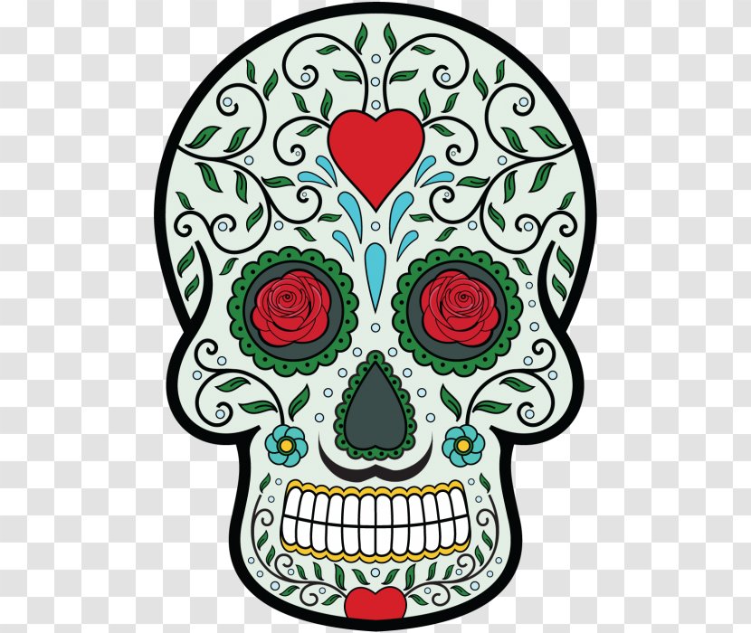 Calavera Mexican Cuisine Skull And Crossbones Day Of The Dead Death - Sticker - Visual Arts Transparent PNG