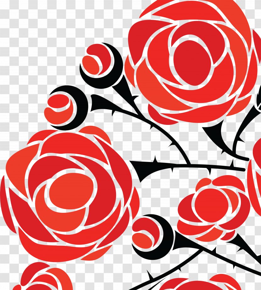 Rose Flower - Red - Vector Transparent PNG