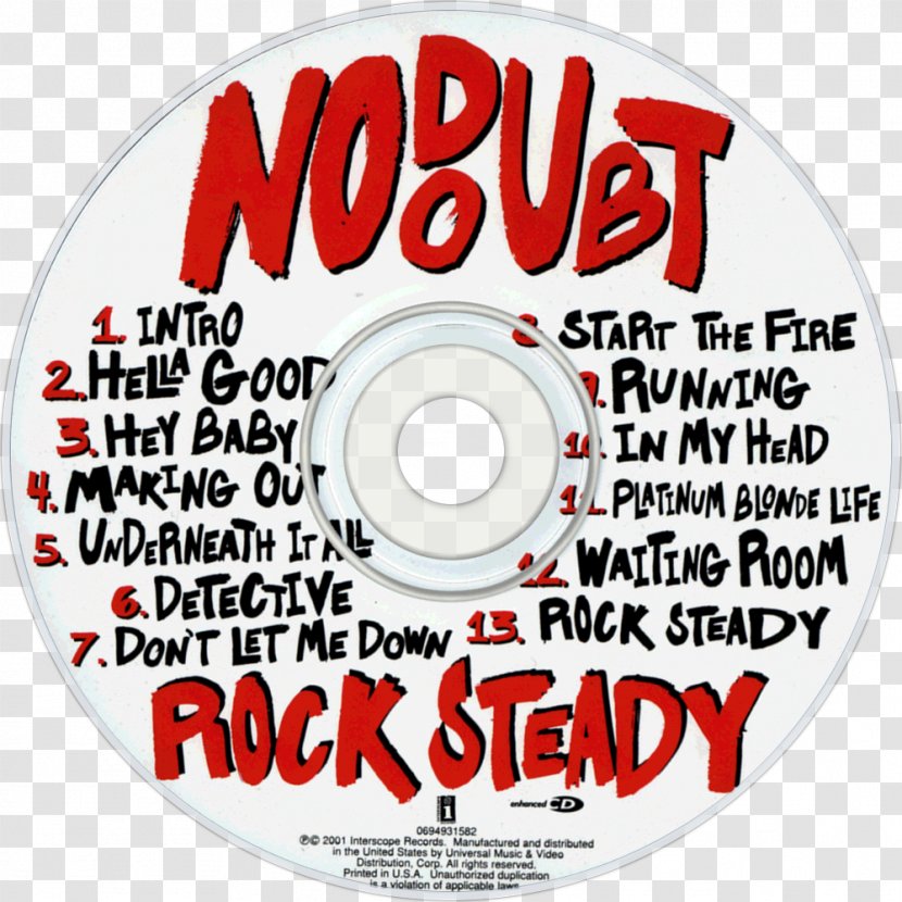 Rock Steady No Doubt Album Rocksteady Compact Disc - Cartoon Transparent PNG