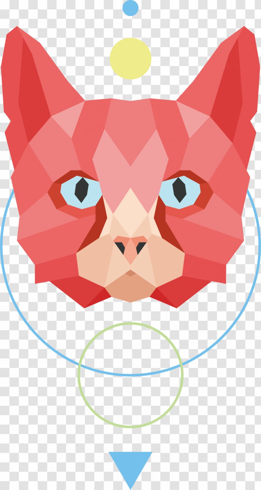 Kitten Whiskers Wildcat Red - Heart - Pink Cat Vector Transparent PNG