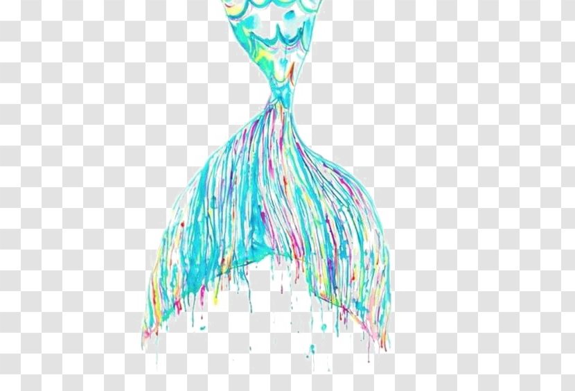 Mermaid Watercolor Painting Work Of Art - Whale Tail Transparent PNG