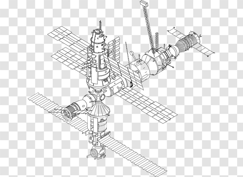 International Space Station Mir Drawing - Salyut Programme Transparent PNG