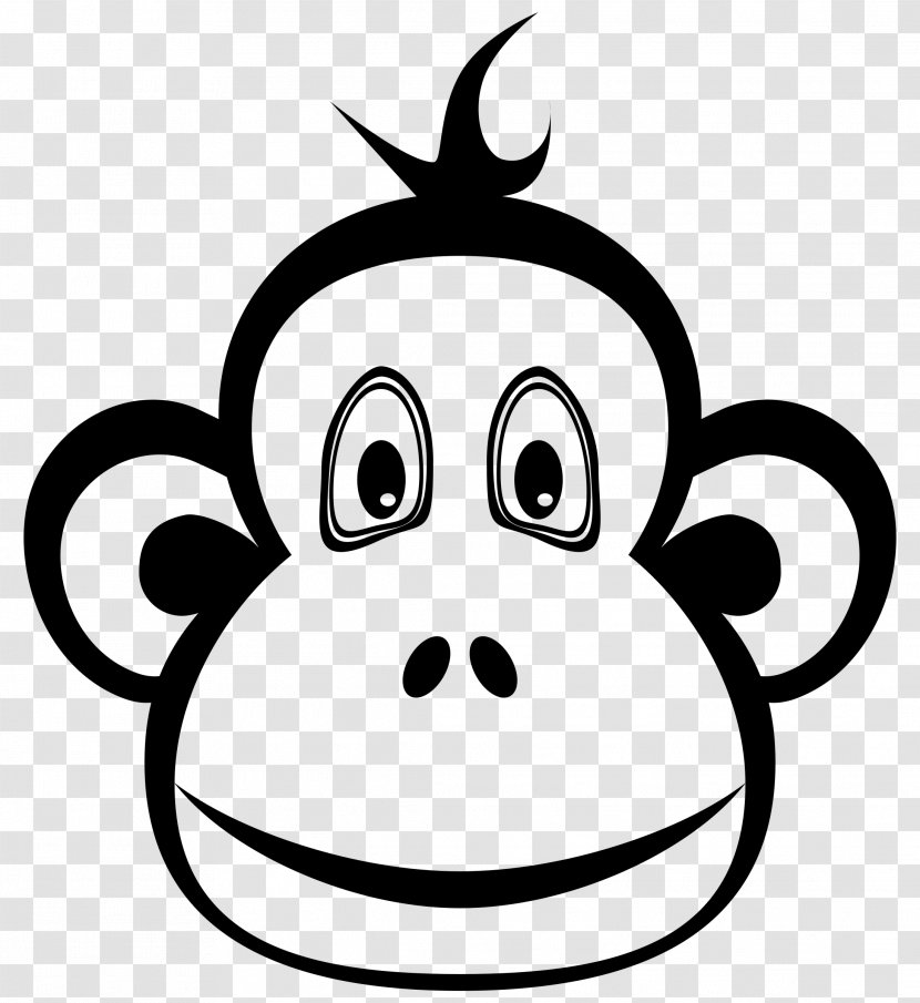 Ape Monkey Chimpanzee Clip Art - Snout - Black Transparent PNG