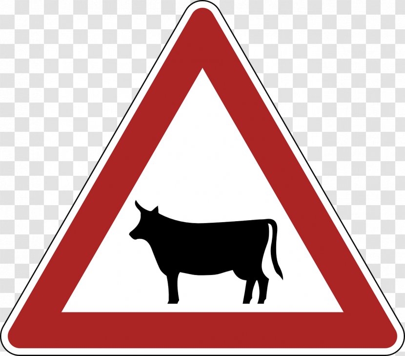 Traffic Sign Warning Cattle - Hak Utama Pada Persimpangan - Road Transparent PNG