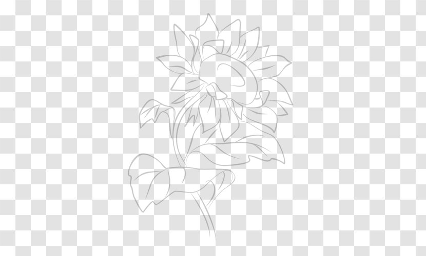 Common Sunflower Drawing Visual Arts - Black - Flower Sketch Transparent PNG
