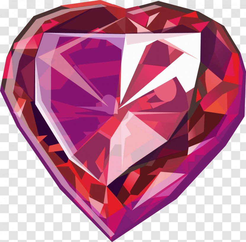 Gemstone Euclidean Vector - Heart - Ruby Material Transparent PNG