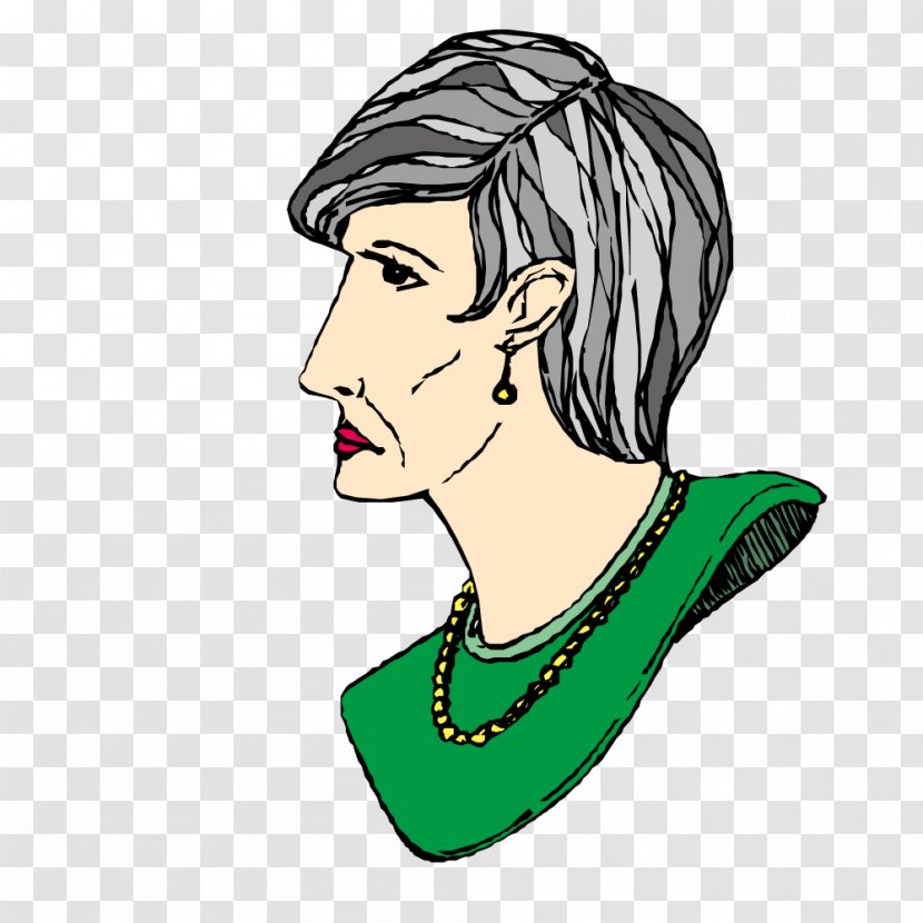 Necklace Costume Drama Woman Illustration - Cartoon - Old With Jewelry Transparent PNG