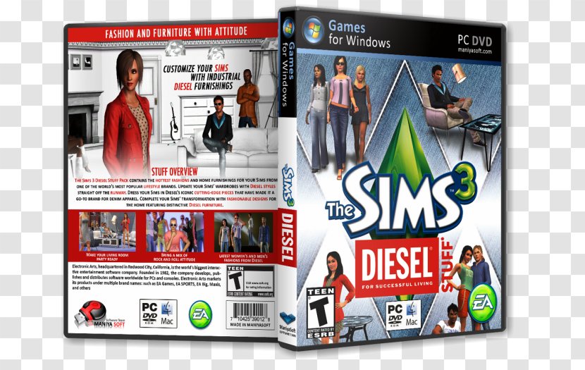 Xbox 360 The Sims 3: Pets DIESEL Stuff Ambitions - Software - 3 Packs Transparent PNG