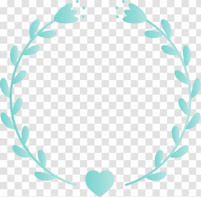 Heart Aqua Leaf Turquoise Circle Transparent PNG