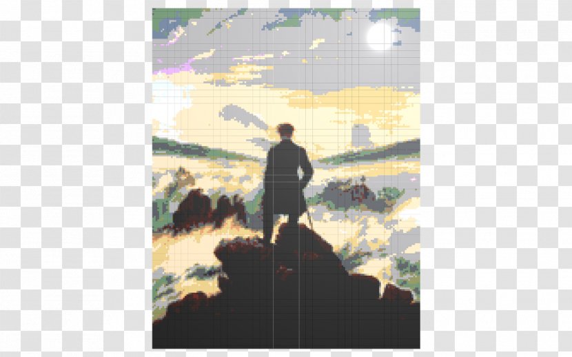 Wanderer Above The Sea Of Fog Abbey In Oakwood Romanticism Landscape Painting - Stock Photography Transparent PNG