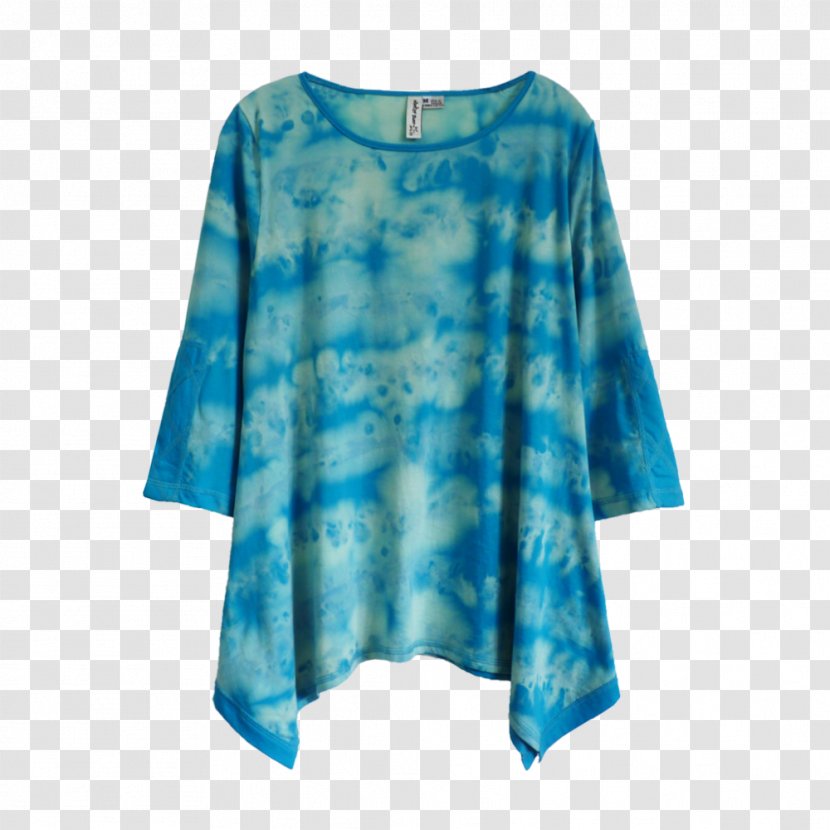 Blouse Sleeve Dress Neck - Electric Blue - Hand Painted Sun Transparent PNG