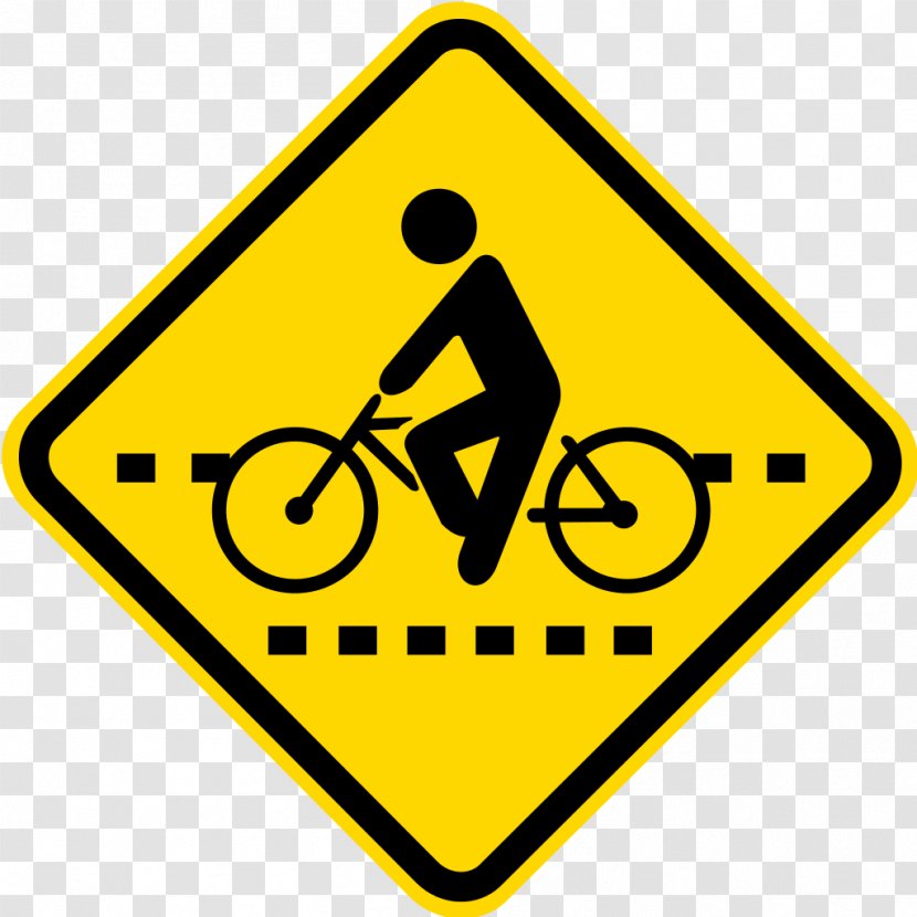 Traffic Sign Road Warning - Bicycle - Crossing Transparent PNG