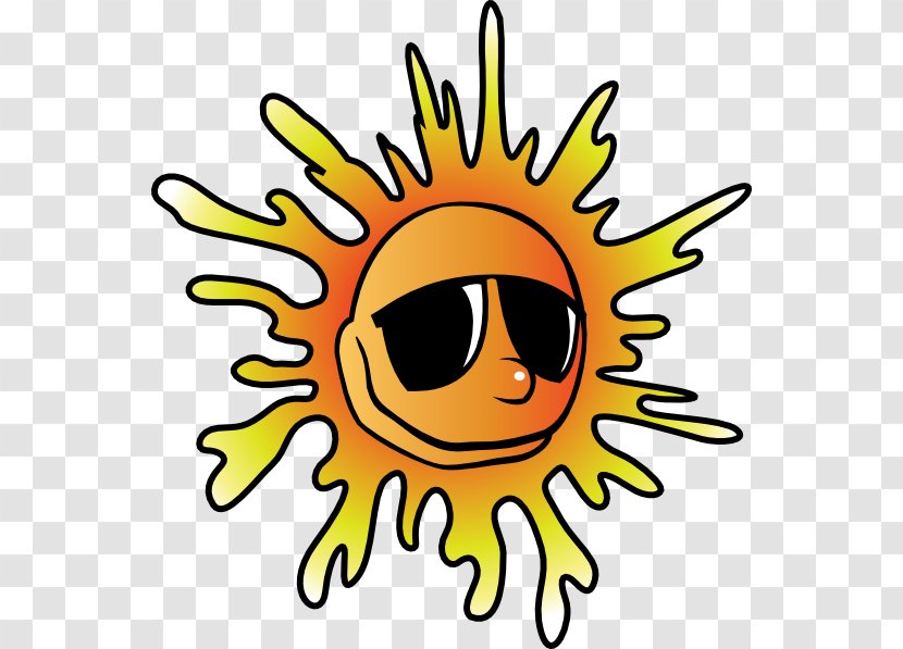 Summer Clip Art - Sunflower - Sun With Glasses Transparent PNG