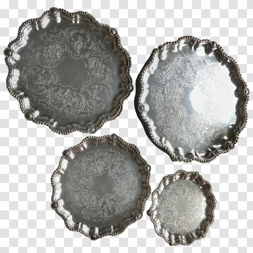 Tableware Platter Plate Silver Circle Transparent PNG