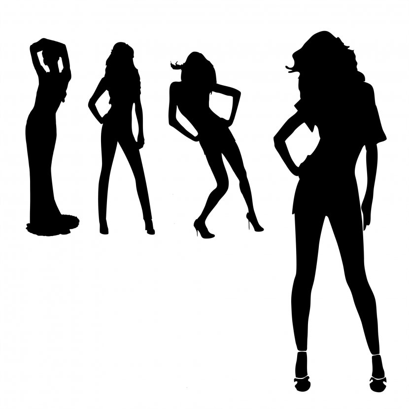 Model Fashion Runway Clip Art - Silhouette - Women Silhouettes Transparent PNG