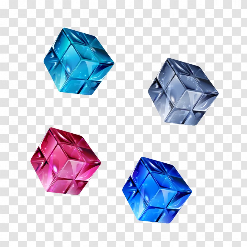 Rubiks Cube - Blue - Four Transparent PNG