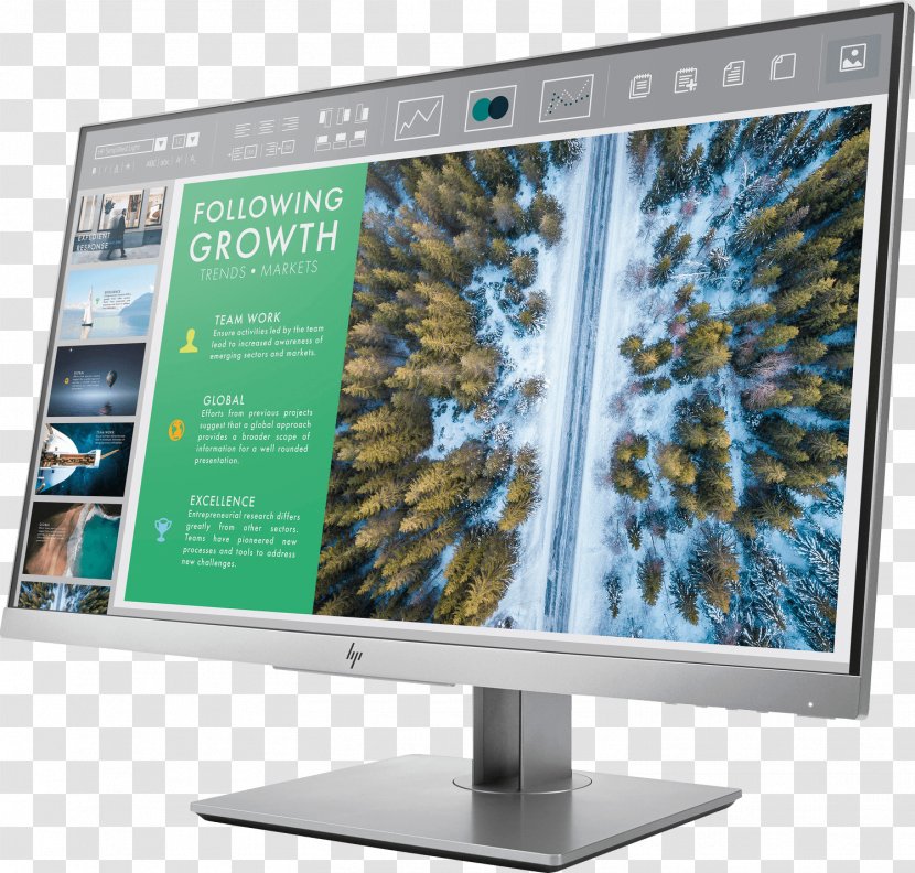 Hewlett-Packard HP EliteDisplay Computer Monitors 1FH47AT ABB Elitedisplay E243 23.8 Full Hd Ips Black IPS Panel - Flat Display - Hewlett-packard Transparent PNG