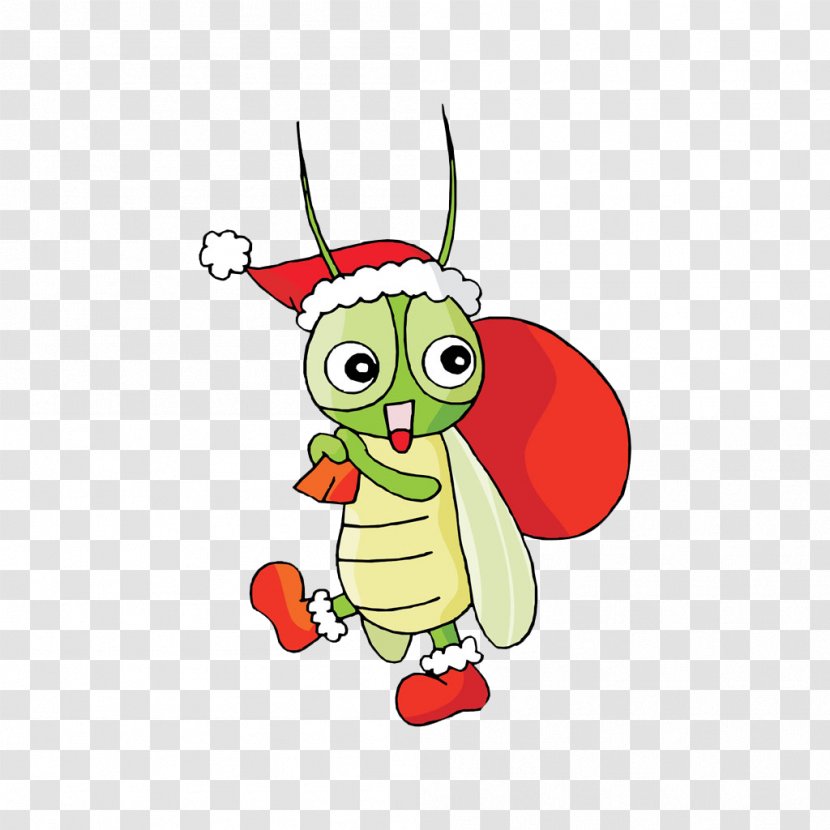 Cartoon Comics Illustration - Heart - Christmas Grasshopper Transparent PNG