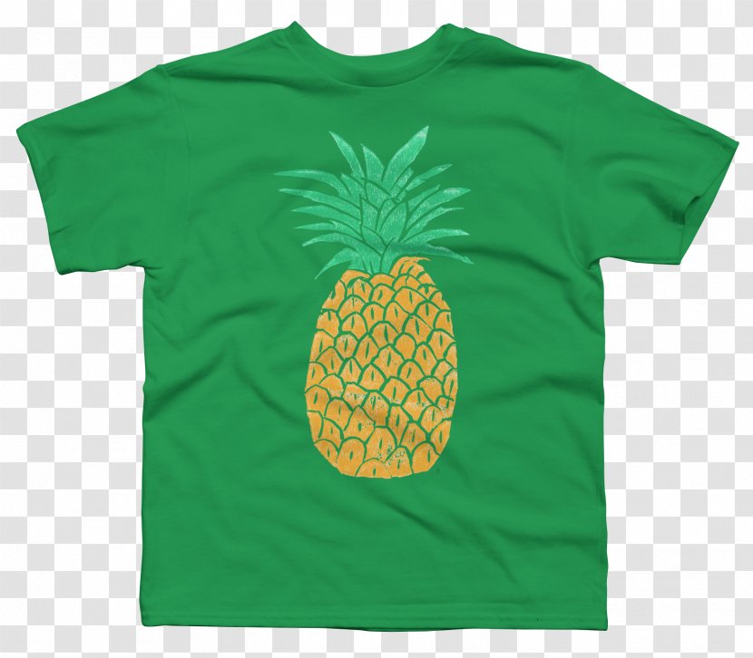 T-shirt Sleeve Green Font - Shirt - Hand Painted Pineapple Transparent PNG