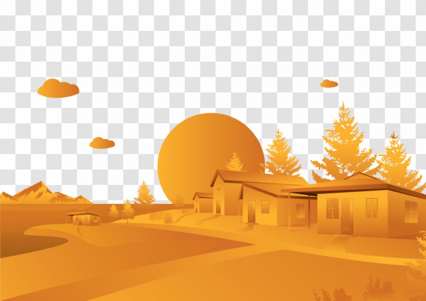 C2C Construction Ltd House Building - Desert - Orange Transparent PNG