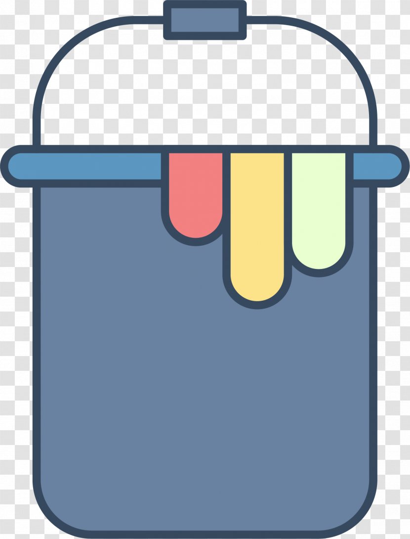 Bucket Watercolor Painting - Rectangle - Hand-painted Blue Transparent PNG