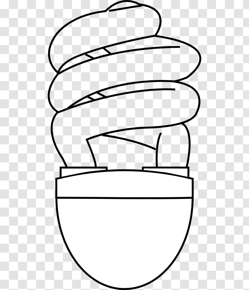 Incandescent Light Bulb Compact Fluorescent Lamp Clip Art - Fluorescence - Outline Transparent PNG