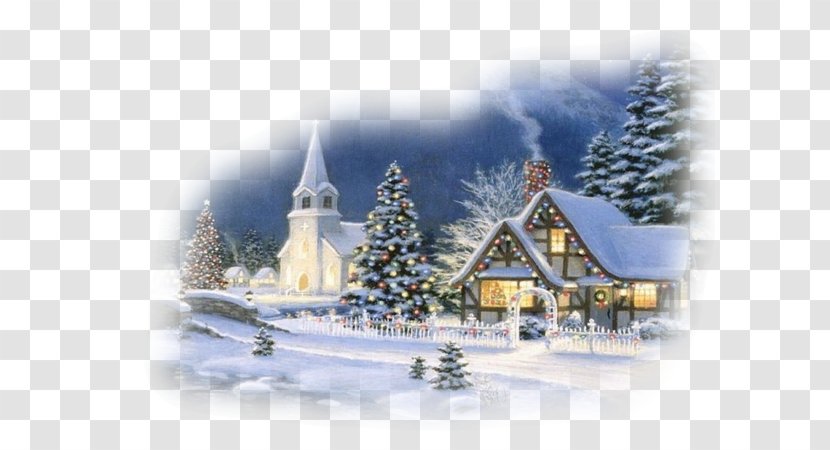 Christmas Village Desktop Wallpaper Santa Claus - New Year - Winter Town Transparent PNG