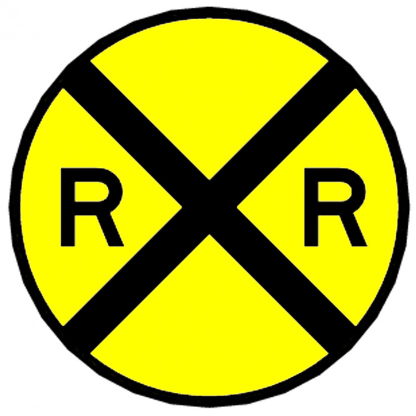 Rail Transport Train Level Crossing Sign Track - Warning - Traffic Signs Transparent PNG