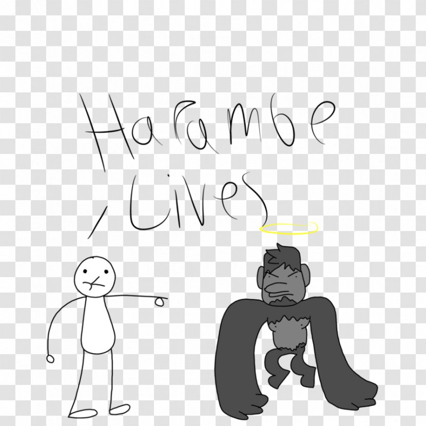 Finger Cat Human Behavior Homo Sapiens - Tree - Harambe Art Transparent PNG