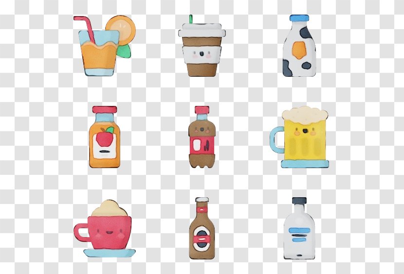 Plastic Bottle - Food - Kawaii Transparent PNG