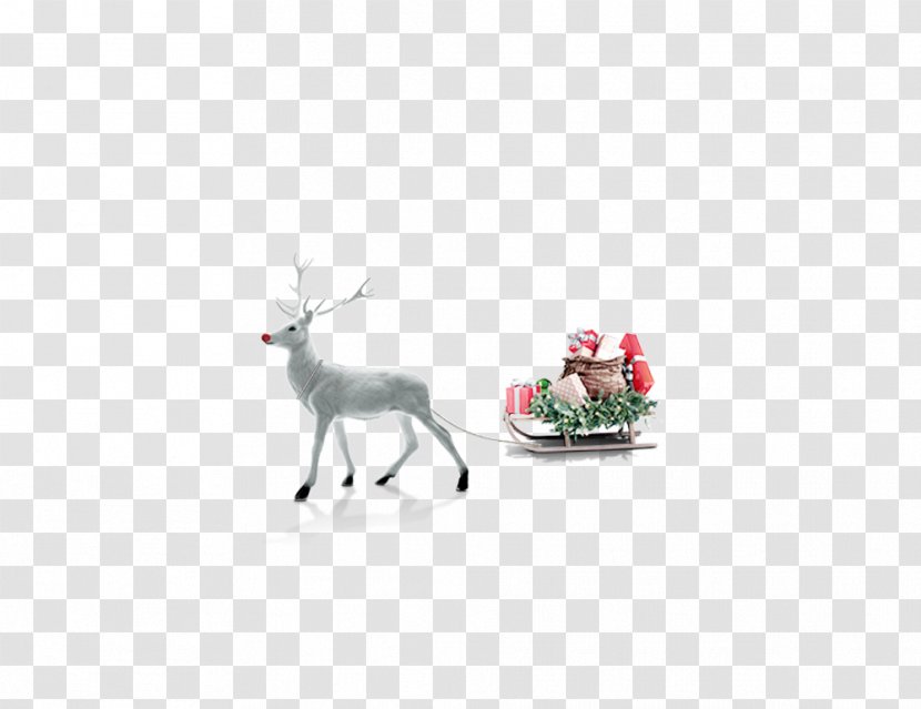 Deer Santa Claus Christmas Tree Gift - Snow - Pull Transparent PNG