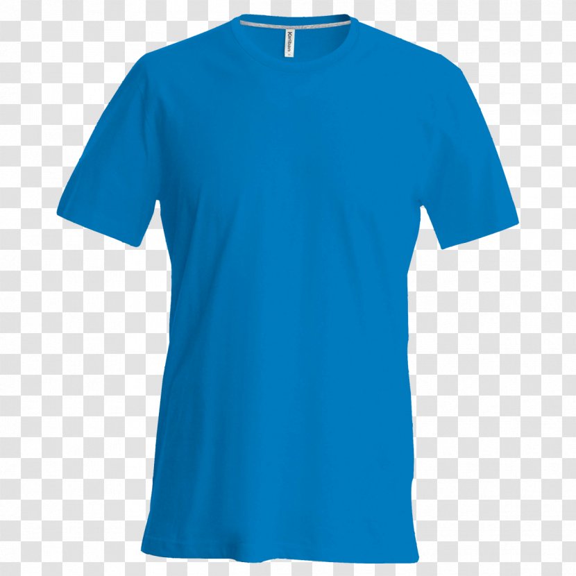 T-shirt Crew Neck Neckline Sleeve - Electric Blue Transparent PNG