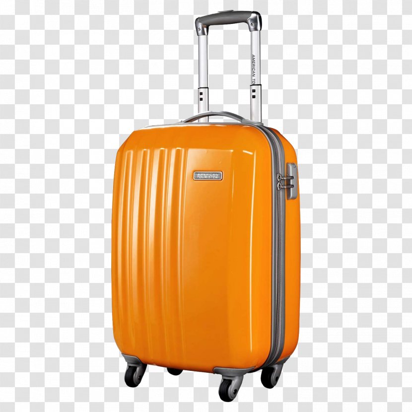 American Tourister Suitcase Samsonite Baggage Travel - Hand Luggage - Orange Caster Transparent PNG