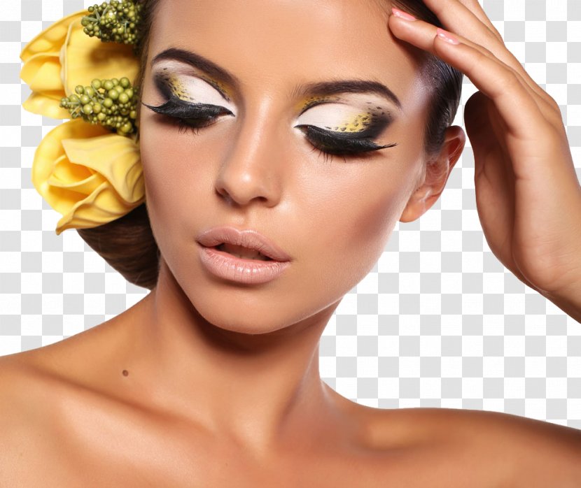 Cosmetics Beauty Model Make-up Eye Shadow - Fashion - Yellow Rose Makeup Transparent PNG