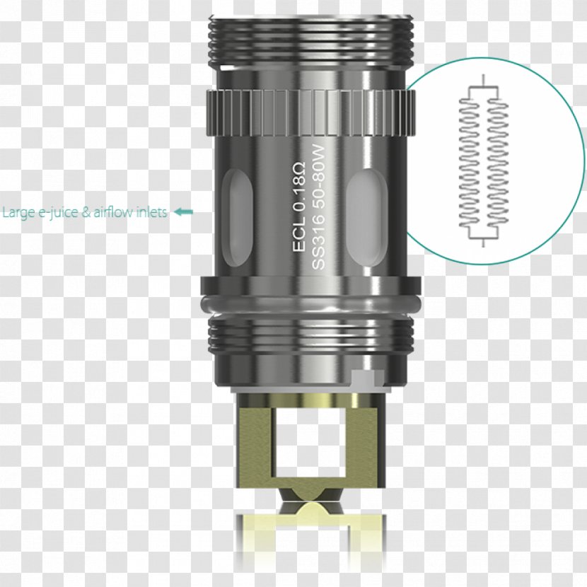 Electronic Cigarette Eleaf.ru Evaporator Pabeross - Cylinder - Hardware Accessory Transparent PNG